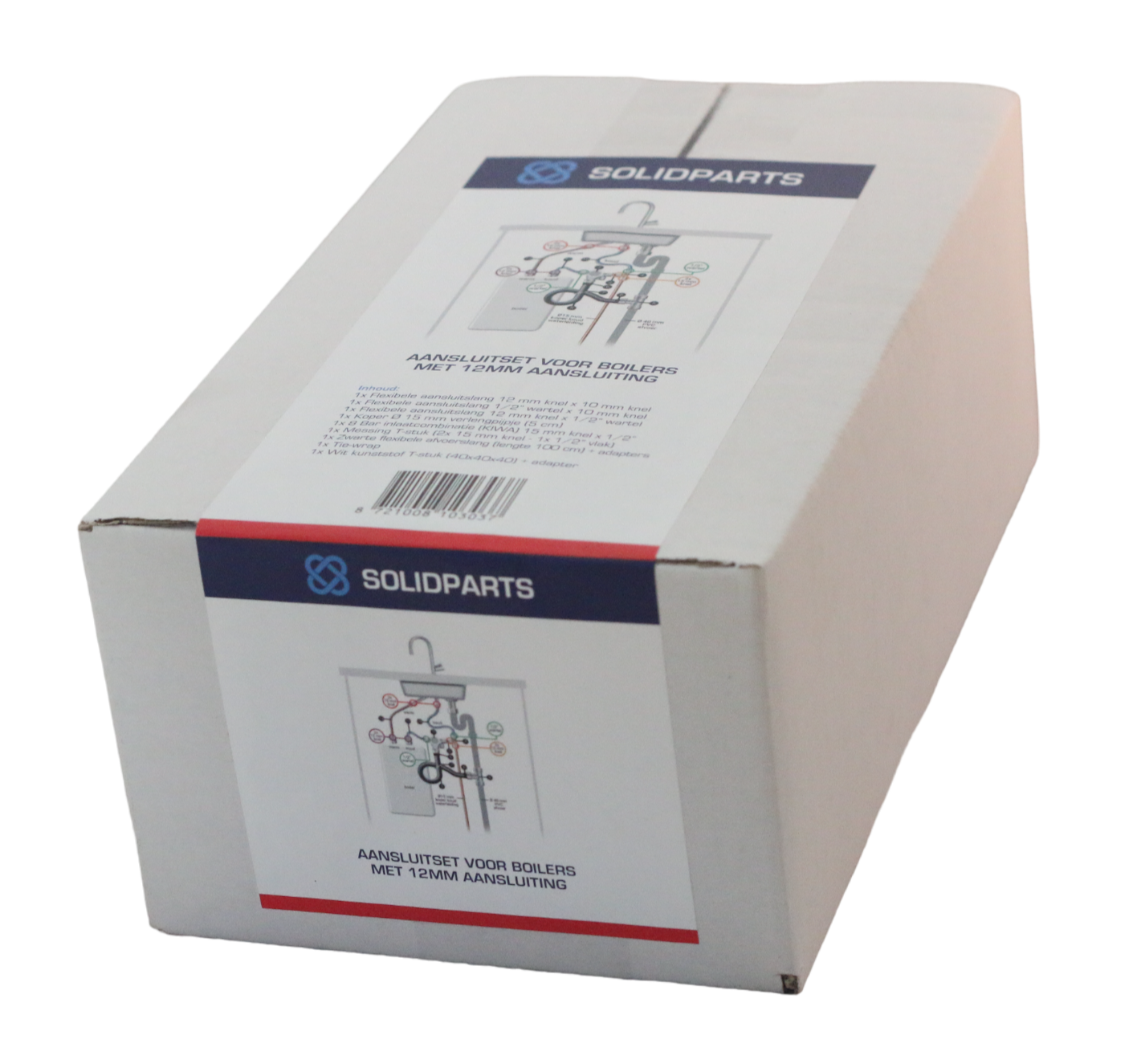 Boileraansluitset voor boilers met 12mm aansluiting